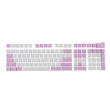 Maxbell Keycaps Set Backlit Two Color Key Caps for Mechanical Keyboards 980K 87 Keys Light Purple,White