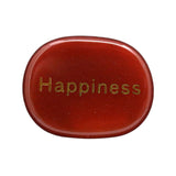 Maxbell Oval Shaped Engraved Stone Polished Tumble Stones for Home Decor Arts Crafts Red
