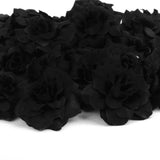 Maxbell 50 Silk Roses Artificial Bridal Clips Wedding Decoration Flower Heads Black
