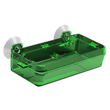 Maxbell Suction Cup Reptile Feeder Dish Water Food Bowl Basin for Chameleon 6.5x13.5x2.5cm Green
