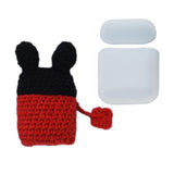 Maxbell Winter knit Cute cartoon Silicone Earphone Case For AirPods cover black+red