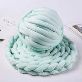 Max 25 Meters Chunky Wool Yarn  Soft Bulky Arm Knitting Wool Roving Light Green