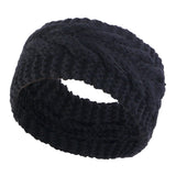 Maxbell Elastic Knitting Headband Headwear Thick Hair Bands for Girls Women Workout Black