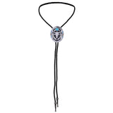 Maxbell Western Bolo Tie Leather Necktie Western Cowboy Trendy Alloy Adjustable Colorful