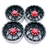 Max 4 Pieces 1/10 RC Car Wheel Rims Set for RC Rock Crawler Upgrade Parts Black