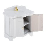 Maxbell 1/12 Dollhouse Wooden Wash Basin Washstand Cabinet for Bathroom Accs