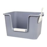 Maxbell Open Litter Box Pet Supplies Portable Bedpan Smooth High Sided Lowered Front gray