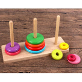 Maxbell Wooden Tower of Hanoi Puzzle Toy Home Play Kids Gift Traditional Indian Game