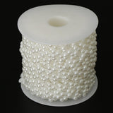 Max 15m Half Round Pearl Beads Chain Garland Strands Wedding Decor White
