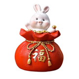 Maxbell Lucky Rabbit Statue Money Box Figurines Piggy Bank Storage Case for Bedroom 8.5cmx8.5cmx13cm