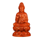Maxbell Maxbell Wood Guan Yin Statue Worship Figurine Feng Shui for Desktop Home Decor Brown