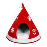 Maxbell Christmas Cat Sleeping Bed Warm Nest Kitten Cave Tent Dog Bed Pet Cat House Red