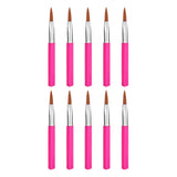 Maxbell 10Pcs Steel Handle Eye Liner Makeup Brush for Eyes Liquid Eyeliner Comestics