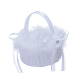 Maxbell Flower Girl Basket Decor Elegant Multipurpose for Bridesmaid Bride Ceremony Fuzz