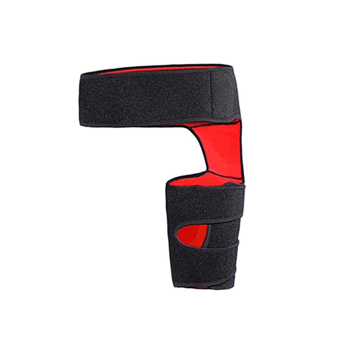 Maxbell Hip Brace Thigh Compression Sleeve for Hip Fleхоr Strain Men Women Both Legs Black and Red