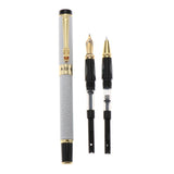 Max Aluminum Fountain Pen School Office Students Stationery Signature Pen silver