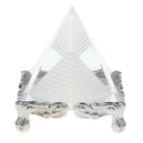 Maxbell 3D Clear Crystal Pyramid with Silver Stand Home Office Cafe Bar Decor Decor