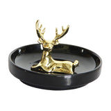 Maxbell Modern Reindeer Figurine Animal Statue Sculpture for Bookshelf Cabinet Decor Sitting