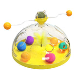 Maxbell Cat Windmill Pet Toy Educational Toys Accs Natural Catnip Exercise Playing Yellow