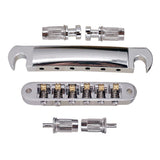 Max Roller Saddle Bridge Tailpiece for LP EPI Electric Guitar Silver