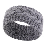 Maxbell Elastic Knitting Headband Headwear Thick Hair Bands for Girls Women Workout Gray