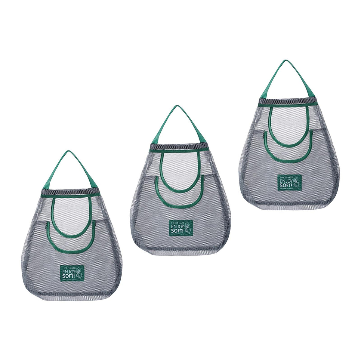 Maxbell Set of 3 Storag Mesh Bag Household for Fruits Vegetable Kitchen Camping C