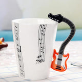Max Musical Guitar Mug Drink Tea Milk Coffee Mug Ceramic Cup Orange Five Line