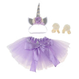 Max Kid Girls Princess Unicorn Tutu Fancy Dress Party Costume Set Light Purple