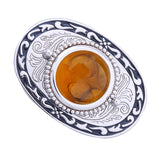 Maxbell Retro Style Western Belt Buckle Stone Accessory Tribal Cowgirl Men Jeans Light Brown