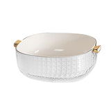 Maxbell Kitchen Colanders Bowl with Handle Sturdy Large Capacity for Cleaning White