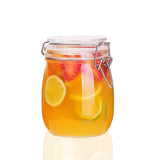 Maxbell Clear Glass Storage Jars with Airtight Locking Clamp Round 750ML