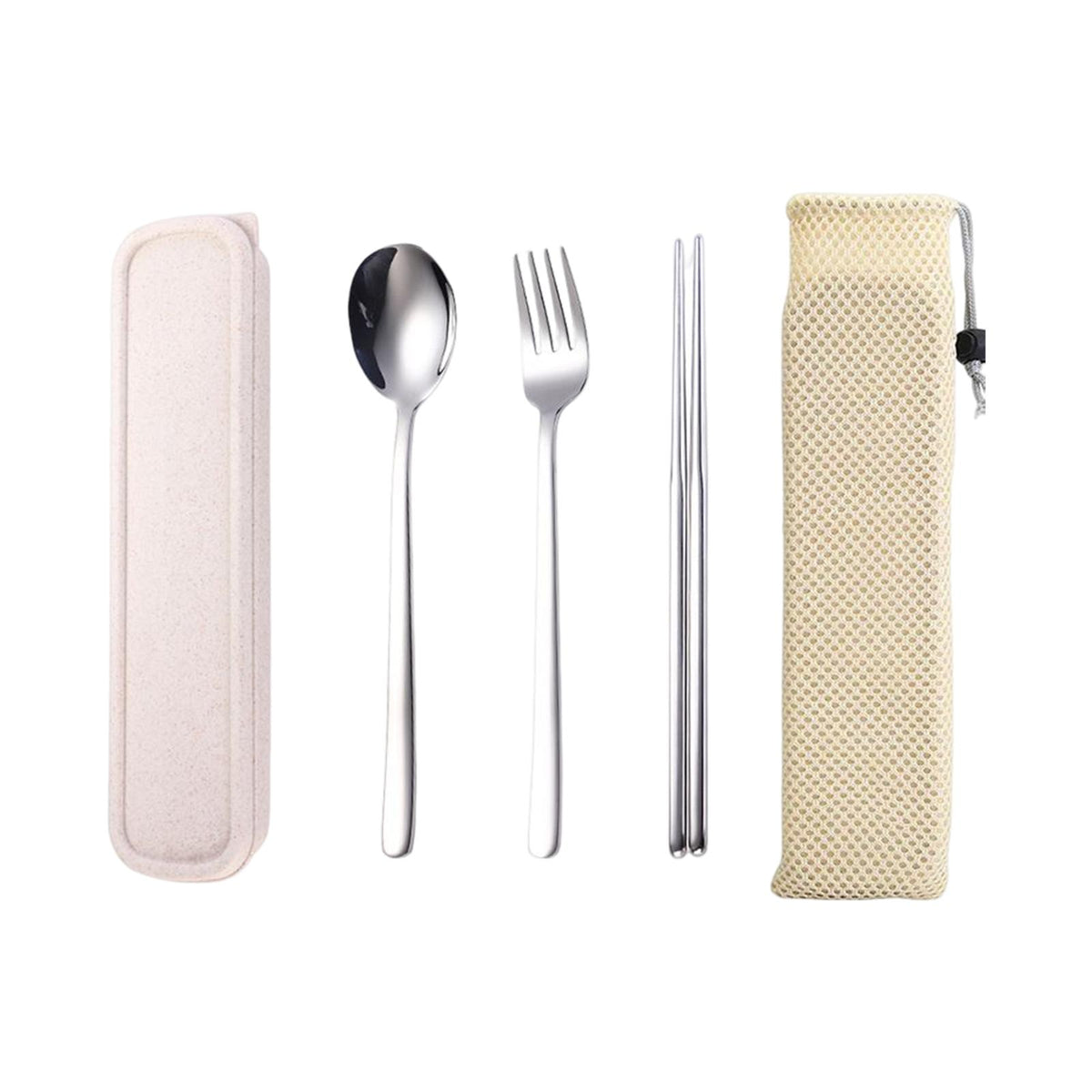 Maxbell 3x Cutlery Set Modern Flatware Utensil Spoon Fork Chopsticks for Childs Kids A