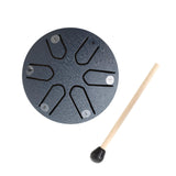 Maxbell Steel Tongue Drum Ethereal Drum 3 inch 6 Tone Hand Pan for Concert Gifts Argent