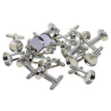 Maxbell 20Pcs Blank 12mm Round Bezel Glue Base Cup Cuff Links DIY Cufflink White K
