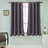Max Solid Color Blackout Window Curtains Panels for Bedroom Dark Gray 52x45inch