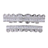 Max 18K Hip Hop Teeth Grill Top and Bottom Grill Set Grill Mouth Teeth Silver