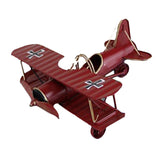 Maxbell Vintage Dual Wing Fighter Model Military Diecast Aeroplane Models Red