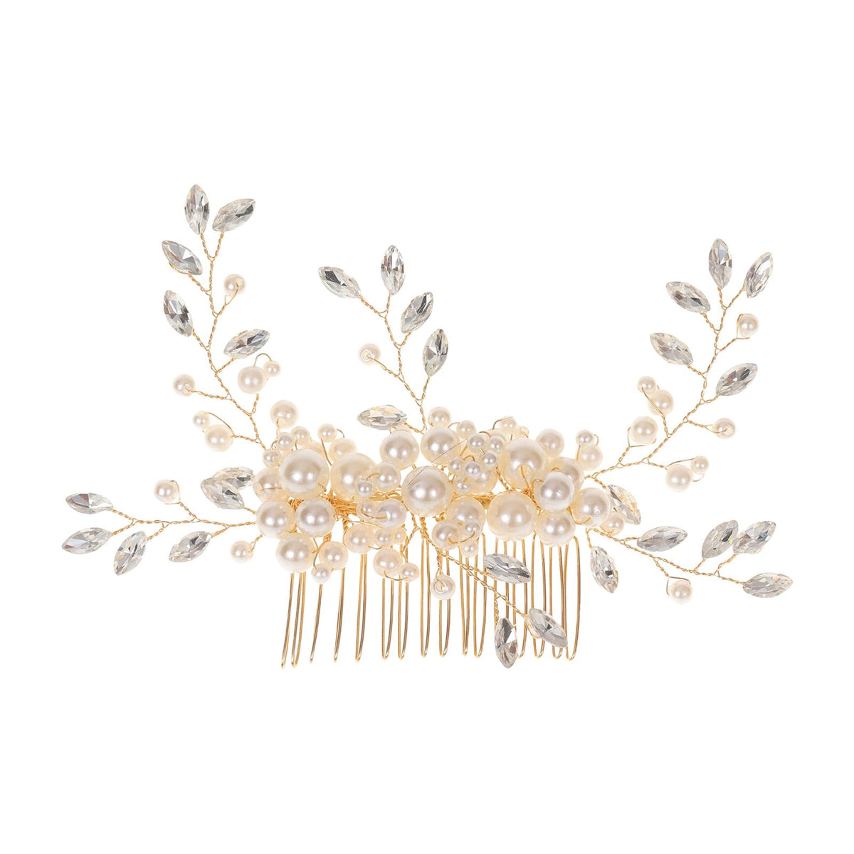 Maxbell Bridesmaid Clip Combs Flower Girl Flower Headpiece Pearl Hair Pins Aureate