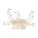 Maxbell Bridesmaid Clip Combs Flower Girl Flower Headpiece Pearl Hair Pins Aureate