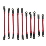 Maxbell 10 Pieces Aluminum Alloy Linkage Rod Set for Axial SCX10 II 90046 RC Crawler