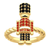 Maxbell Vintage Nutcracker Shaped Rings Simple Inlaid for Couples Friends Teens 11