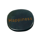 Maxbell Happiness Engraved Stone Engraved Rock for Bookshelf Living Room Anniversary Green