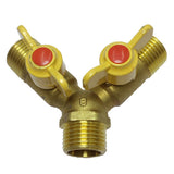 Maxbell External tooth pagoda joint butterfly handle ball valve 4 points Y type three outer wire ball valve