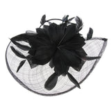 Maxbell Women's Vintage Flower Feather Mesh Net Fascinator Hair Clip Hat Party Black - Aladdin Shoppers