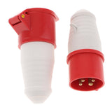 Maxbell Waterproof Power Cable Connector,Male Female Coupler 3/4P 014+214 4-Pin 16A