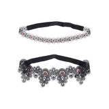 Maxbell 2x Wedding Garters Stretch with Rhinestones Leg Rings for Girls Women Bride Black