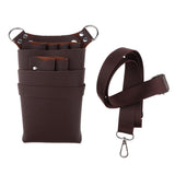 Max Maxb PU Barber Scissors/Shears Waist Bag Combs Clips Holder Pouch Dark Coffee