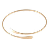 Maxbell Open Cuff Bracelet Adjustable Skinny Wire Bangle Womens Jewelry Golden