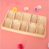 Maxbell Solid Wood 10 Slot Box for Earrings Necklace Display Organizer Showcase