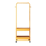 Maxbell Clothing Rack with Wheels Clothes Drying Rack for Bedroom Laundry Room Yellow